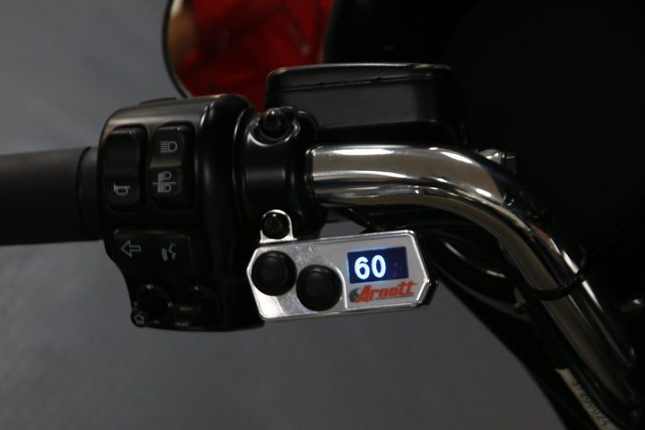 Handlebar-Mounted Pushbutton Controller w/LED Pressure Gauge (Chrome)