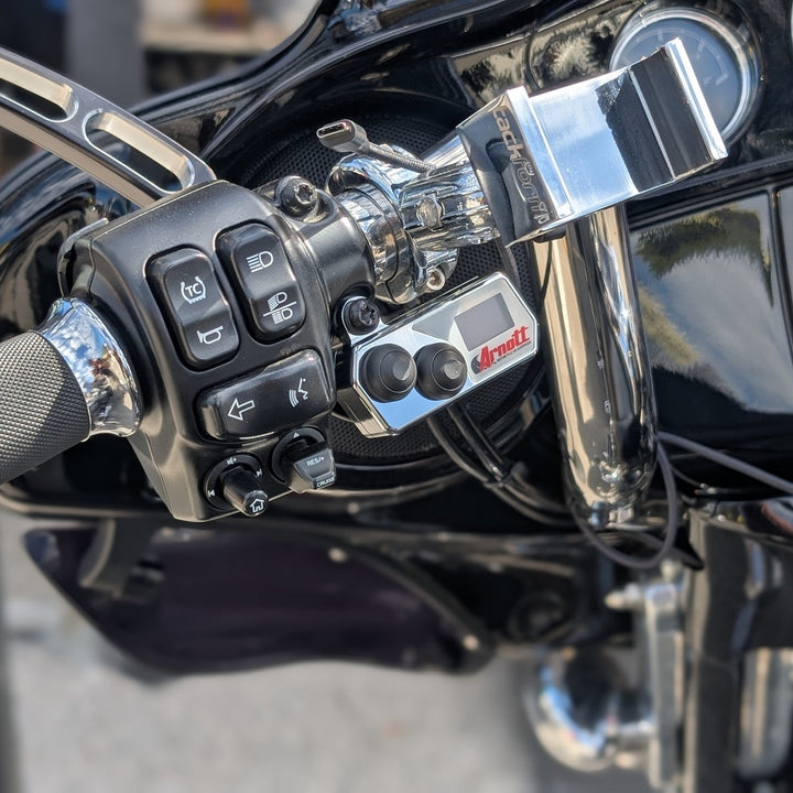Handlebar-Mounted Pushbutton Controller w/LED Pressure Gauge (Chrome)