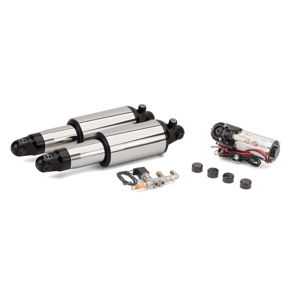 2007-2017 Harley-Davidson V-Rod Ultimate Ride Kit w/Rebound Adj. (Chrome) - Arnott® Motorcycle Air Suspension